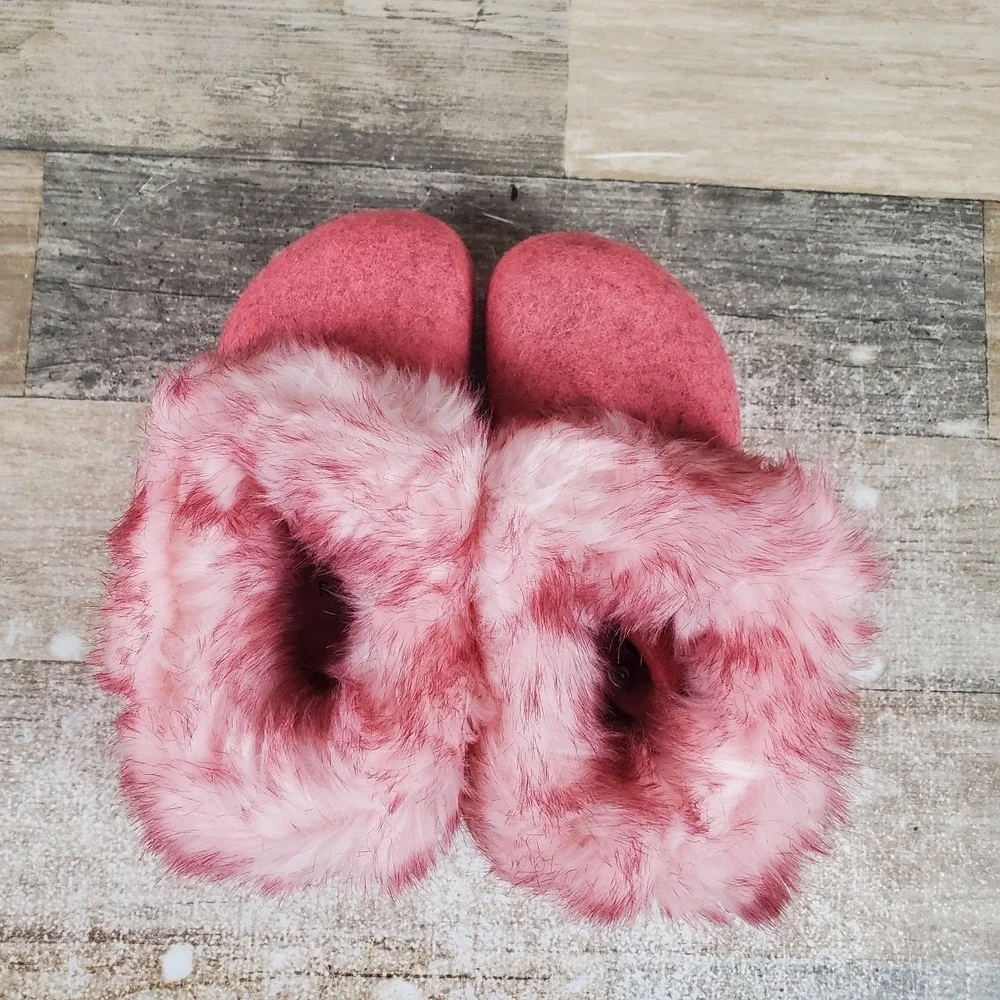 Birkenstock Kaprun Braid Clogs 9 Narrow Inuit‎ Pink Wool Felt Slip On Slipper